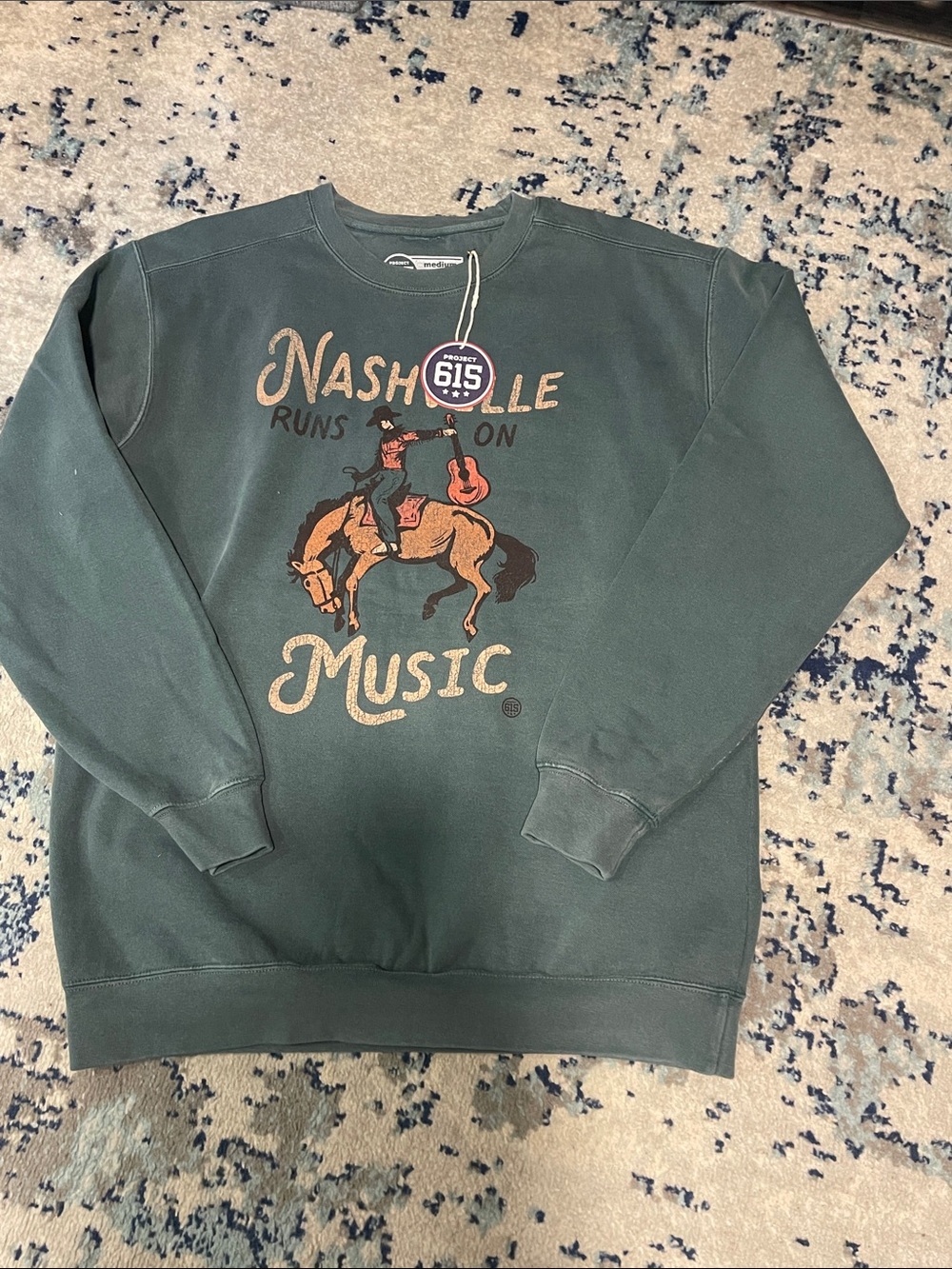Nashville Music Crewneck Sweatshirt - Forest Green